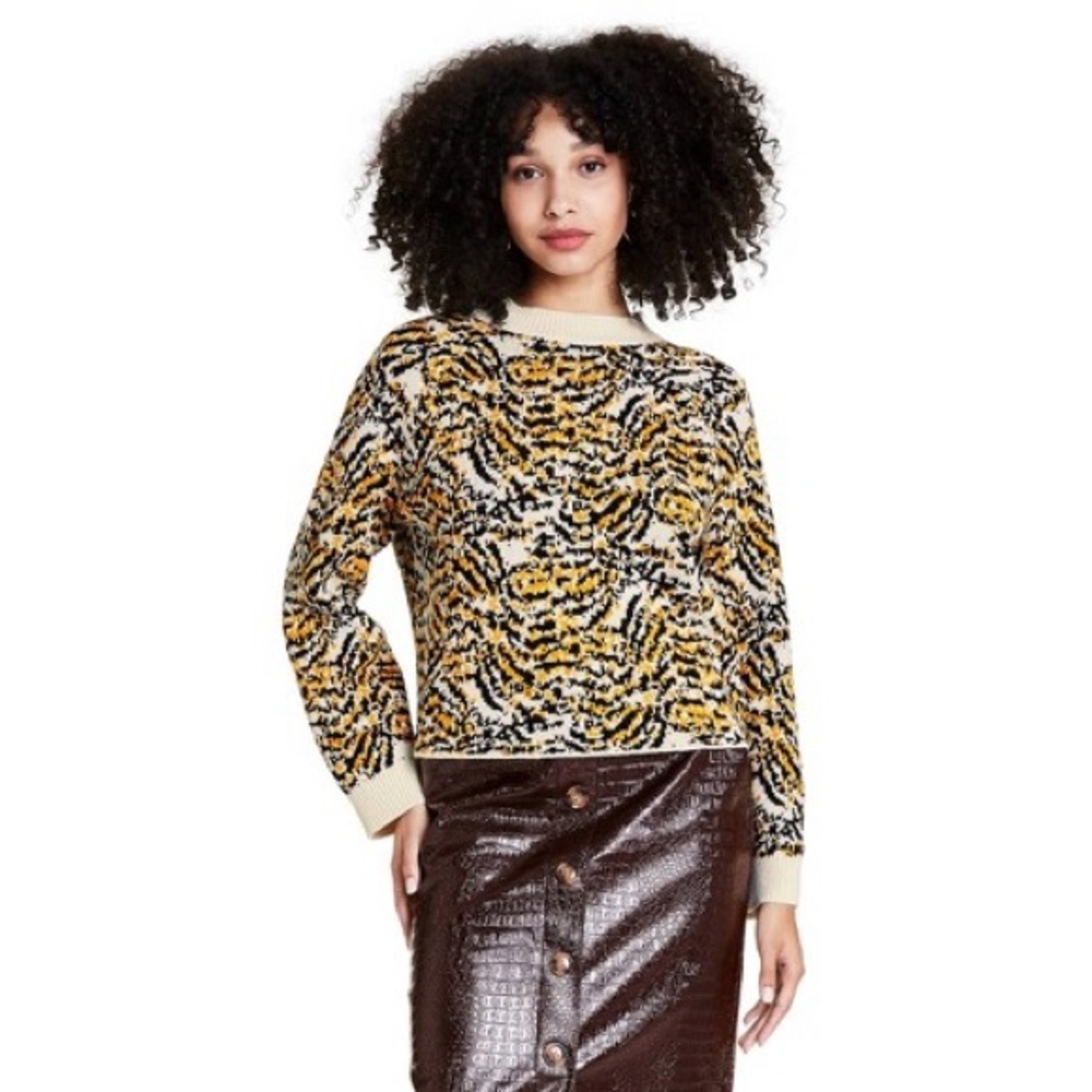NWT Women's Animal Print Crewneck Pullover Sweater - Rachel Comey x Targ…